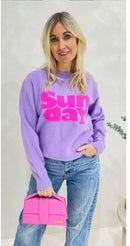 Leuke trui - SUNDAY - Lila / Roze