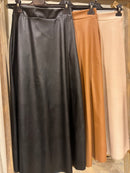 Rok A-lijn in leatherlook - Zilver - Maat L/XL