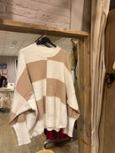 Leuke trui  - Camel / Offwhite