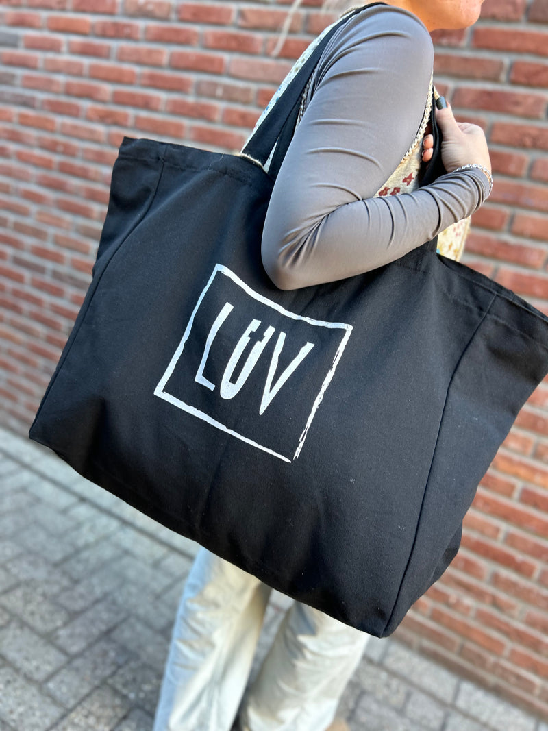 LUV Shopper LOVE - Zwart/Wit