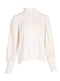 Blouse met pofmouw en grote manchet - Hartjes print - Offwhite - S/M