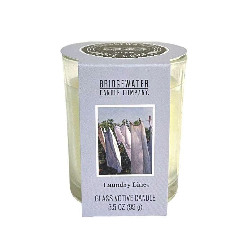 Bridgewater - Glass Votive Candle - Laundry Line