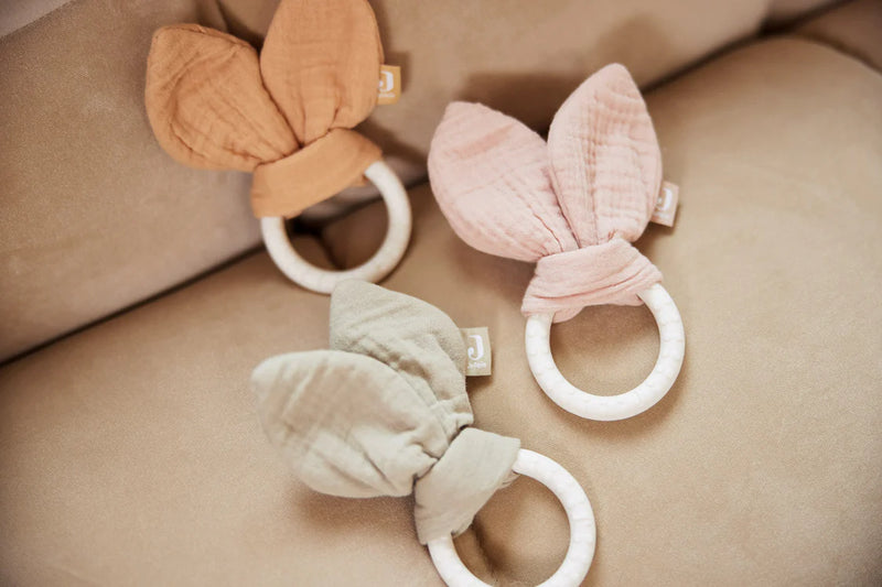 Jollein Bijtring Siliconen Bunny Ears - Wild Rose