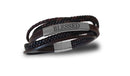 Leren Heren armband - Blessed - bruin - Maat 22