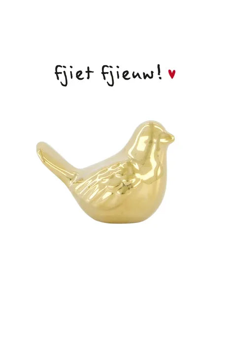 Zusss keramieken vogel - Goud