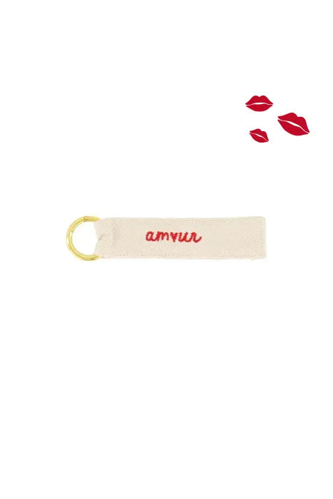 Zusss Sleutelhanger Amour - Wit/Rood