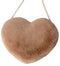 Fluffy Tas in vorm van een Hart met goudkleurig ketting / hengsel