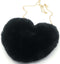 Fluffy Tas in vorm van een Hart met goudkleurig ketting / hengsel