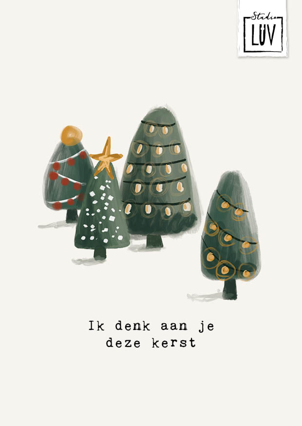 Studio LUV Kerstkaart - Ik denk aan je deze kerst