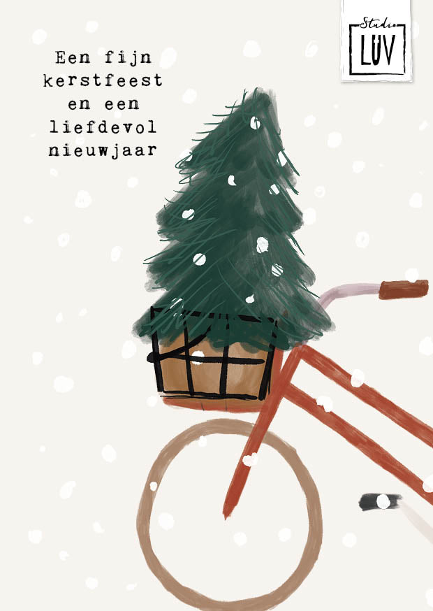 Studio LUV Kerstkaart - Fijn kerstfeest, liefdevol nieuwjaar