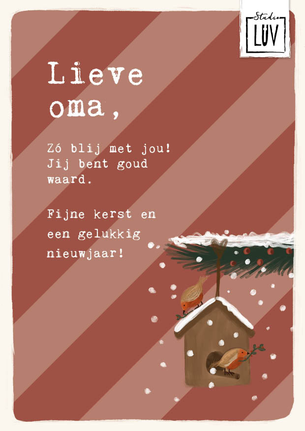 Studio LUV Kerstkaart - Lieve oma