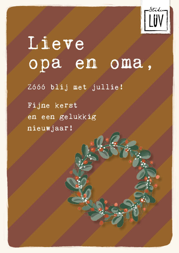 Studio LUV Kerstkaart - Lieve opa en oma