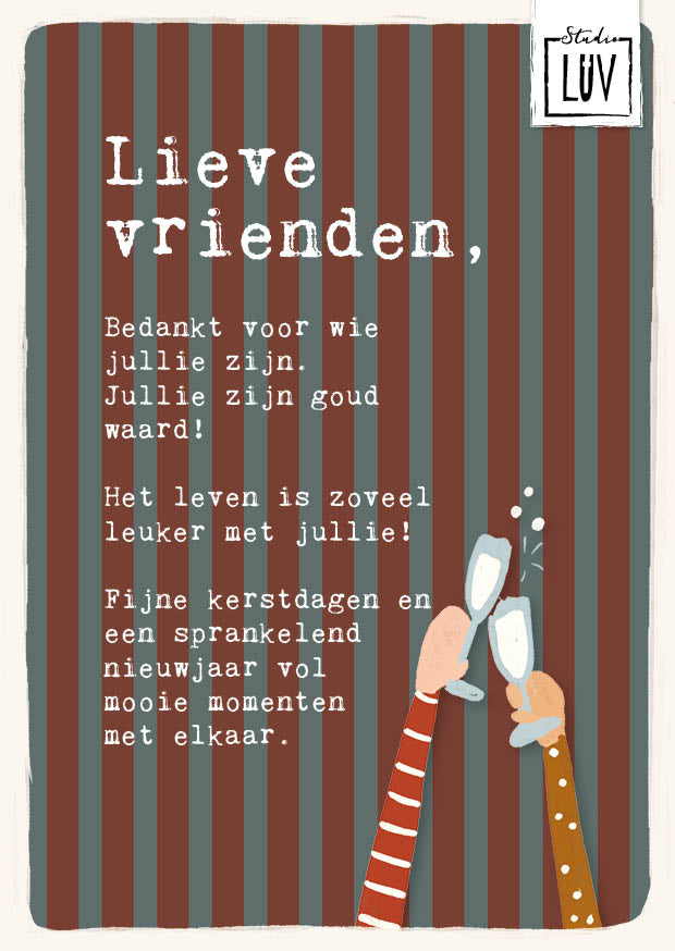 Studio LUV Kerstkaart - Lieve vrienden