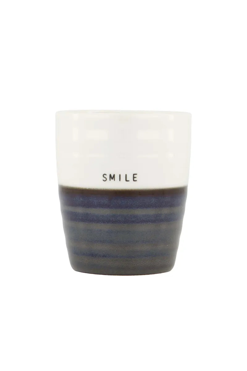 Zusss Koffiemok - Smile - Donkerblauw/Wit