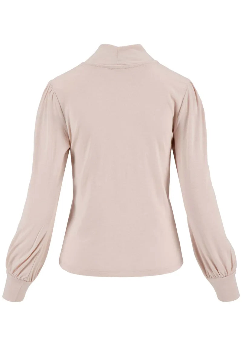 Zusss Top met lange mouwen en col - Zachtroze / Peach