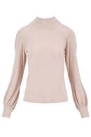 Zusss Top met lange mouwen en col - Zachtroze / Peach