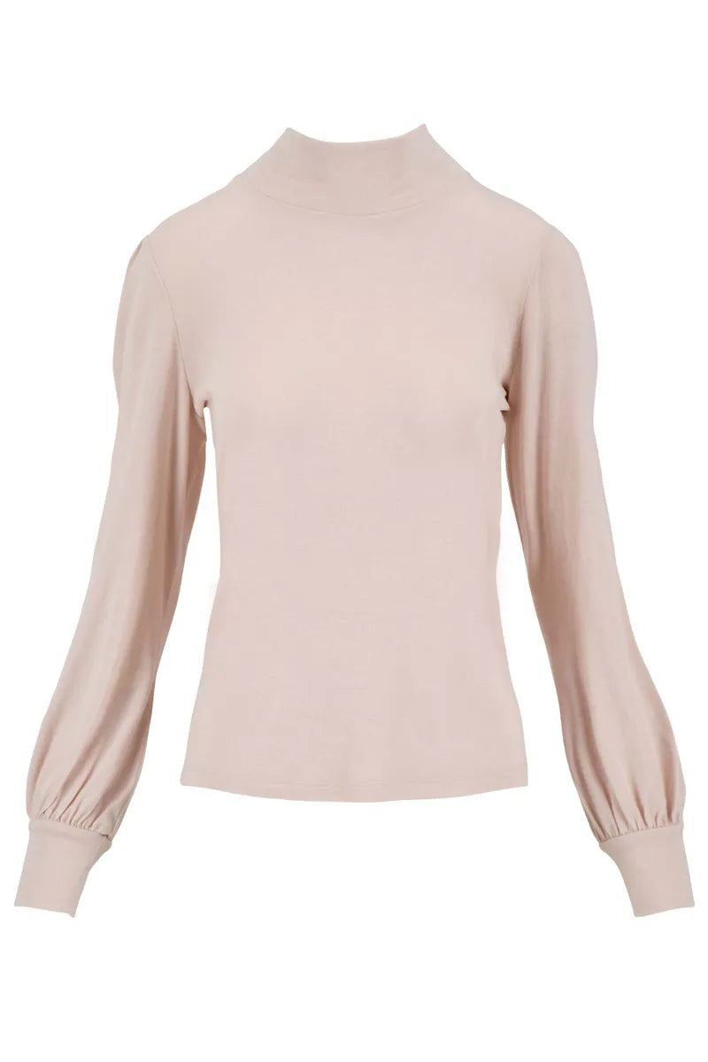 Zusss Top met lange mouwen en col - Zachtroze / Peach