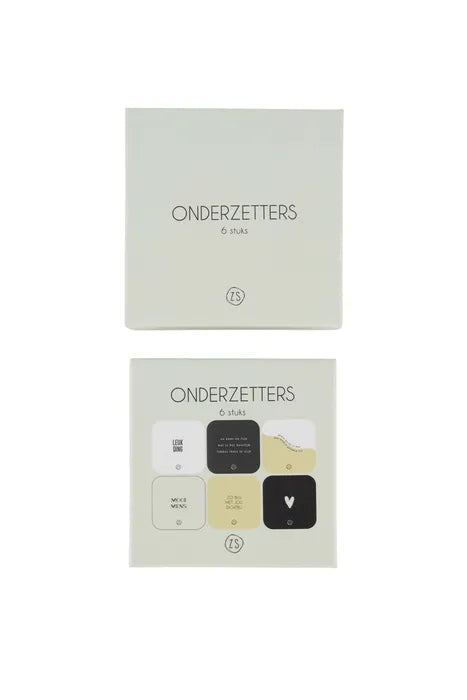 Zusss Set van 6 onderzetters - Zand/Kaki/Antracietgrijs