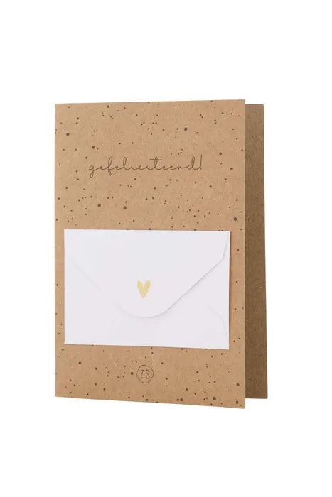 Zusss wenskaart met cadeau-envelop - gefeliciteerd - Kraft